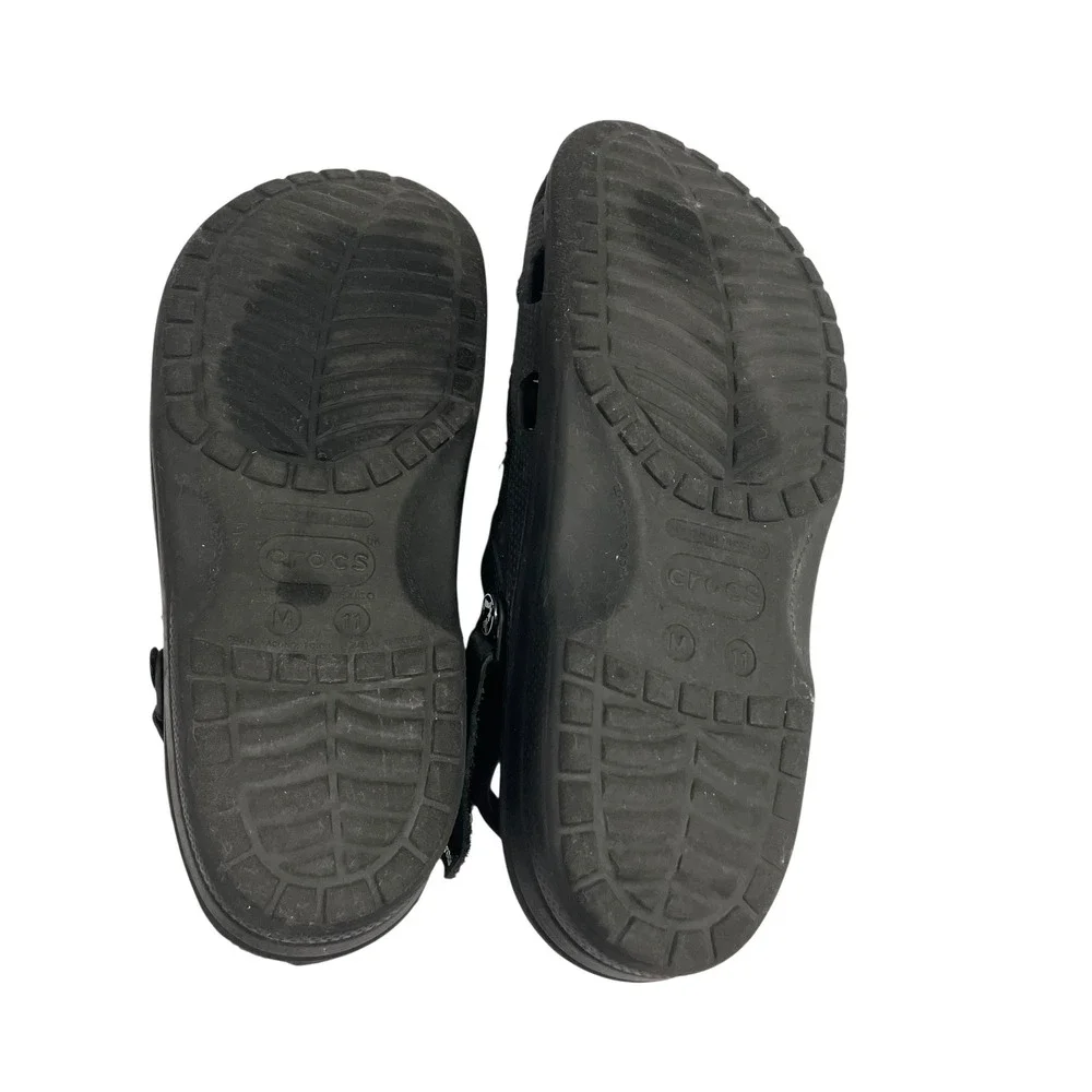 Crocs Men's Yukon Vista‎ II Black Clogs Sandals Size 11 comfort rubber leather